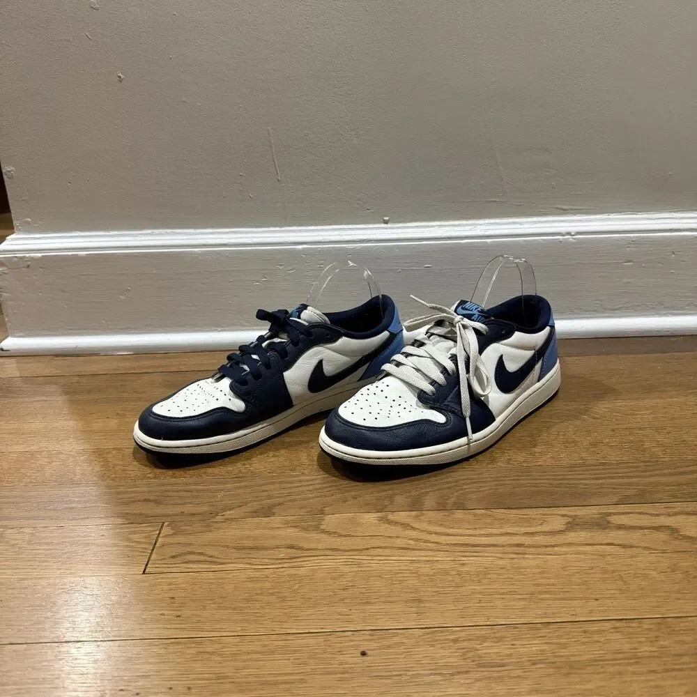 Nike Air Jordan 1 Retro OG Low Obsidian UNC Blue White Leather CZ0790-400 Sz 9.5
